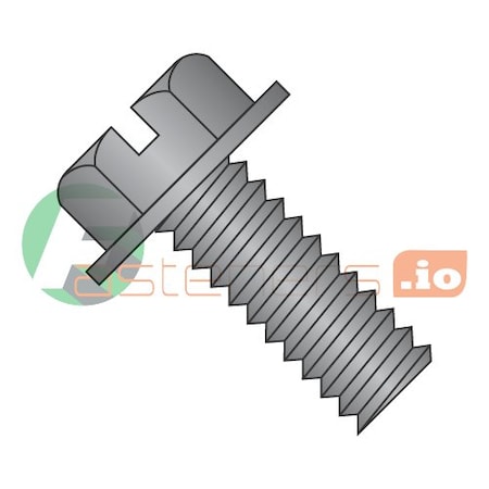 Newport Fasteners #12-24 x 5/8 in Slotted Hex Machine Screw, Black Oxide Steel, 4000 PK 301621